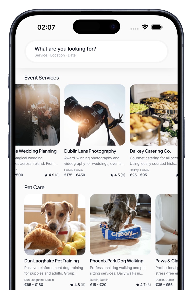 Localee customer app — browse local services