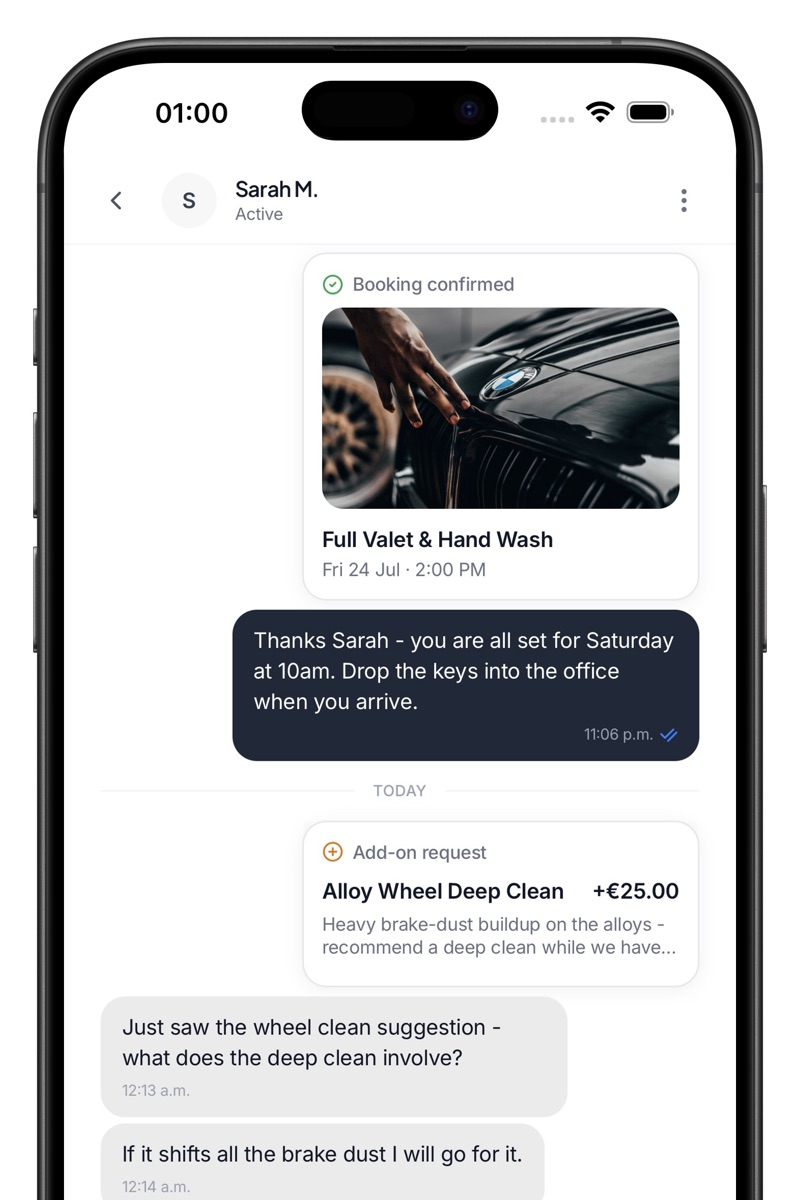 Message customers