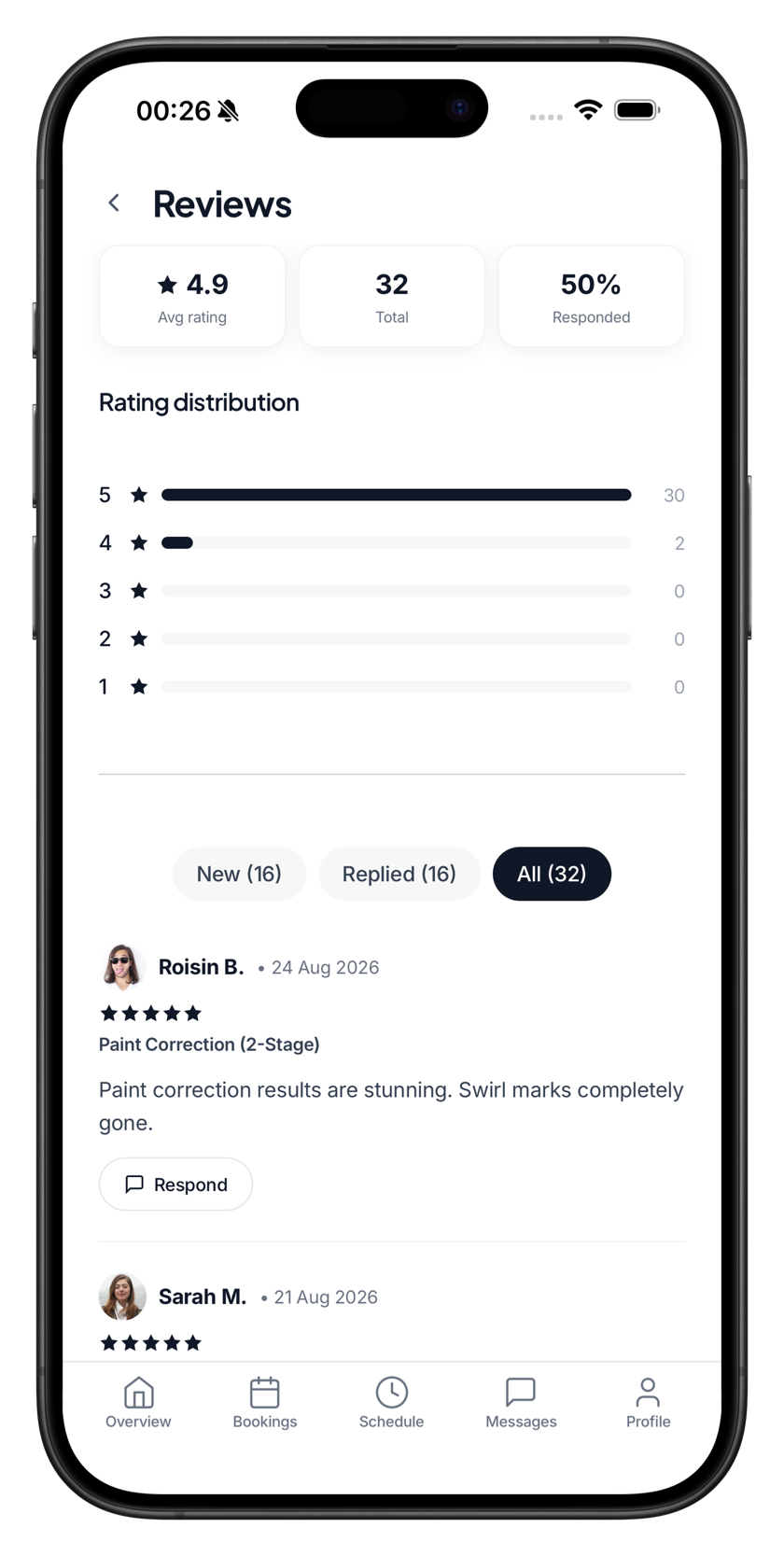 Business app → Reviews